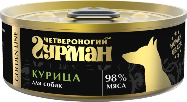 Консервы для собак Четвероногий гурман натуральная курица в желе Golden Line 100 гр