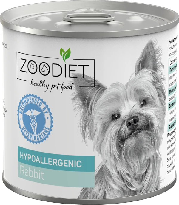 Консервы для собак гипоаллергенные ZooDiet с кроликом