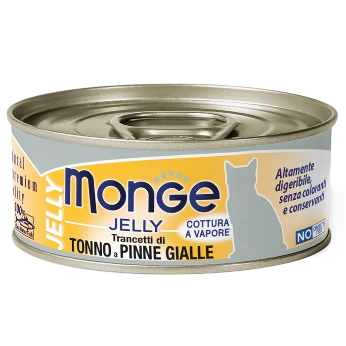 Консервы MONGE для взрослых кошек с желтоперым тунцом Jelly Adult cat