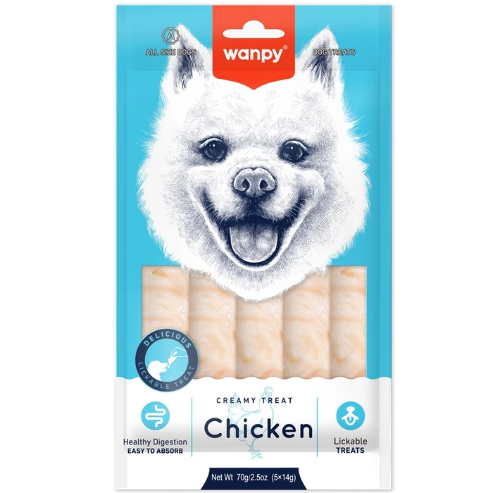 Крем лакомство WANPY DOG для собак нежное пюре из курицы Creamy Snack for Dogs Chicken RA-58