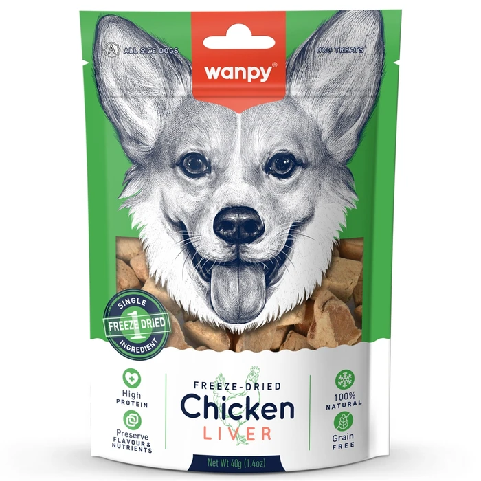 Сублимированное лакомство WANPY DOG для собак "Курица и печень" Freeze Dried Chicken Liver FCA-02