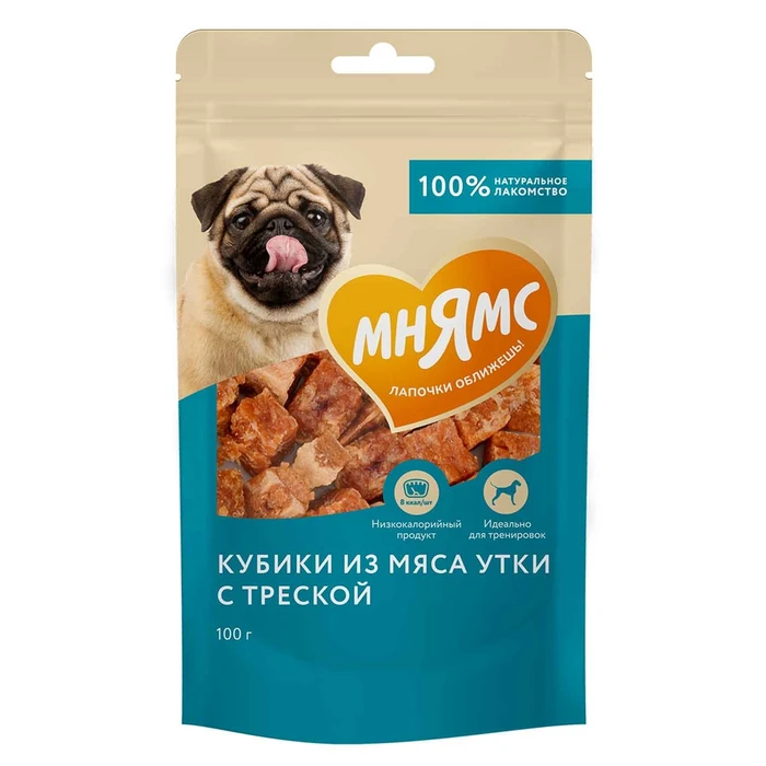 Лакомство для собак Мнямс кубики из мяса утки c треской 703232
