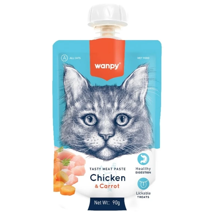 Wanpy Cat Лакомство для кошек Мясной мусс из курицы и моркови RAC-38