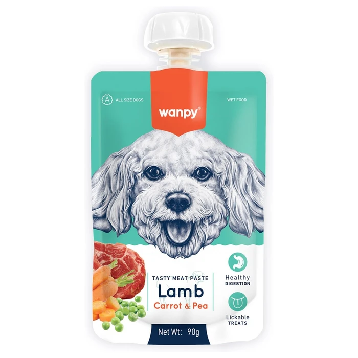 Wanpy Dog Лакомство для собак Мясной мусс из ягненка и моркови с горохом RA-65