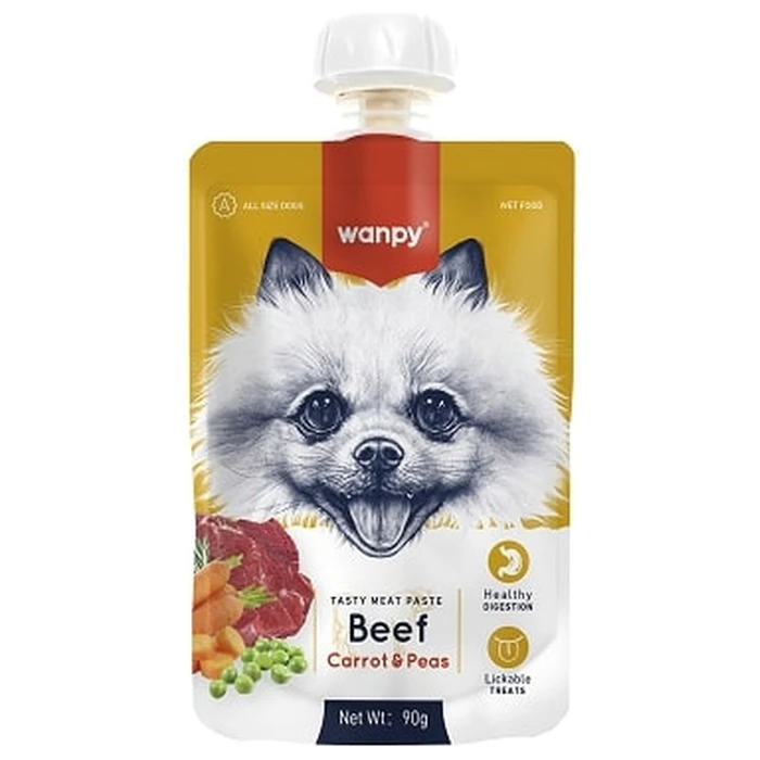 Wanpy Dog Лакомство для собак Мясной мусс из говядины и моркови с горохом RA-64