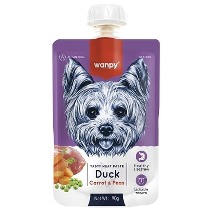 Wanpy Dog Лакомство для собак Мясной мусс из утки и моркови с горохом RA-63