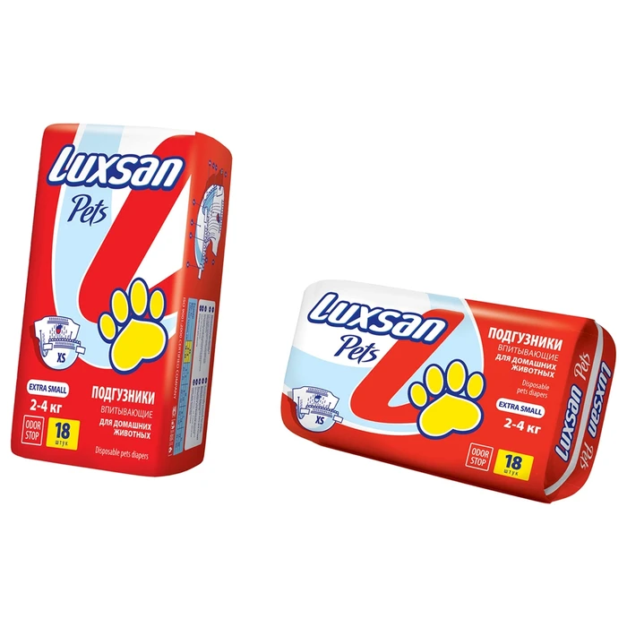 Подгузники LUXSAN Premium для животных XS 2-4 кг, 18 шт LSN750380