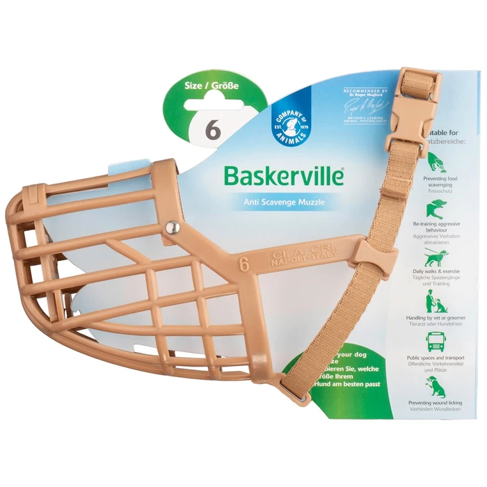 Намордник для собак COA "Baskerville Classic Muzzle", Size 6, 6.5х26 см 60610A/COA