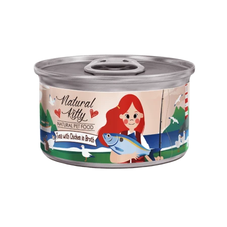 Консервы PETTRIC Natural Kitty для кошек Тунец с курицей в собственном соку (Natural Kitty Tuna with Chicken in broth) 00-00000287