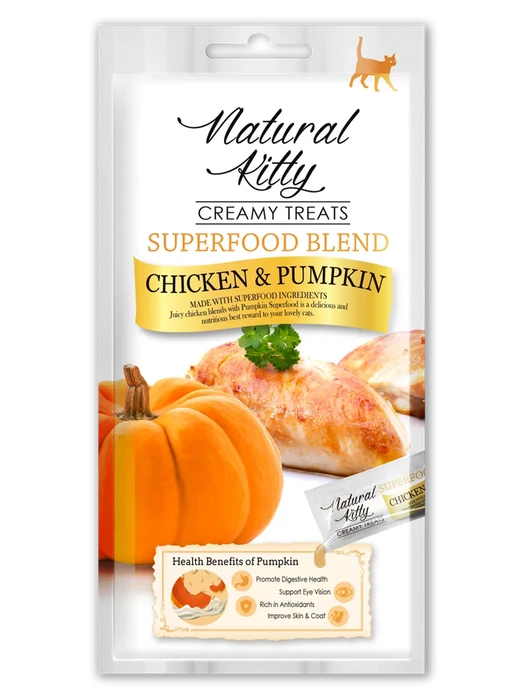Лакомство Pettric Natural Kitty крем-суп для кошек Курица и тыква 00-00001727