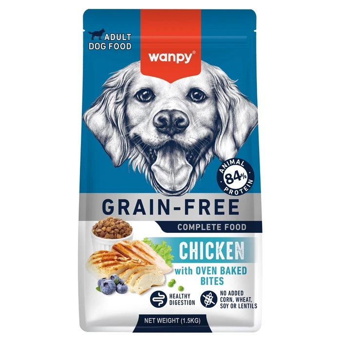 Беззерновой сухой корм Wanpy Dog для взрослых собак всех пород с курицей ADULT DOG CHICKEN DFC-02094