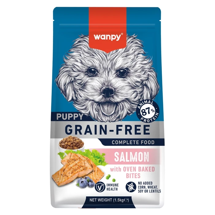 Беззерновой сухой корм Wanpy Dog для щенков всех пород с лососем PUPPY SALMON DFF-02292