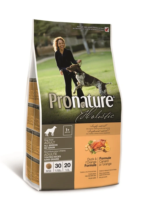 Беззерновой сухой корм PRONATURE HOLISTIC Adult Duck and Orange для взрослых собак всех пород с уткой и апельсинами 102.2000