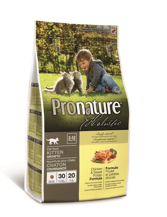 Сухой корм PRONATURE HOLISTIC Kitten Chicken and Sweet Potato для котят с курицей и сладким картофелем 102.2040