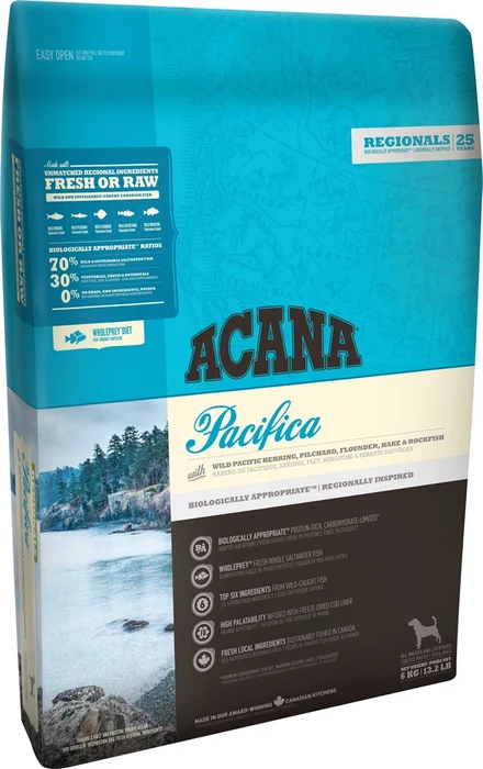 Беззерновой сухой корм ACANA Pacifica Dog для собак всех пород и возрастов с рыбой 61116