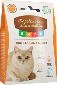 Витаминизированное лакомство ВИТА для взрослых кошек 120 таб. 79075185