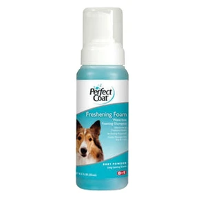 8in1 шампунь для собак Perfect Coat Freshening Foam без смывания с ароматом детской присыпки пена 1827191