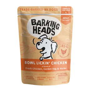 Пауч BARKING HEADS для взрослых собак с курицей "До последнего кусочка"