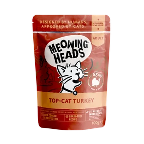 Пауч BARKING (MEOWING) HEADS Top Cat Turkey для котят и кошек с индейкой, говядиной и курицей "Аппетитная индейка"