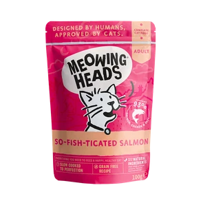 Пауч BARKING (MEOWING) HEADS So-fish-tiCated Salmon для котят и кошек с лососем курицей и говядиной "Фиш-гурман"