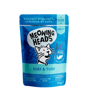 Пауч BARKING (MEOWING) HEADS SUPURRR SURF and TURF для котят и кошек с сардинами, тунцом, курицей и говядиной "Все лучшее сразу"