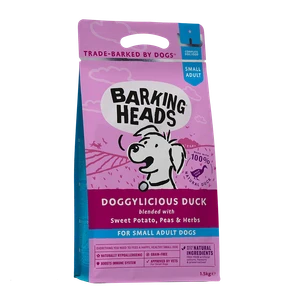 {{photo.Alt || photo.Description || 'Беззерновой сухой корм BARKING HEADS DOGGYLICIOUS DUCK для собак малых пород с уткой и бататом "Восхитительная утка"'}}
