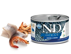 FARMINA ND DOG OCEAN HERRING/SHRIMP MINI для взрослых собак малых пород с сельдью и креветками 10878/PND140002