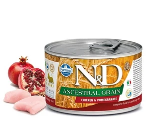 Консервы низкозерновые FARMINA ND DOG ANCESTRAL GRAIN CHICKEN/POMEGRANATE MINI для взрослых собак малых пород с курицей и гранатом 1252/10895