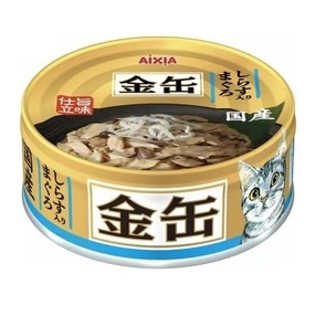 Консервы для кошек AIXIA Kin-Can Tuna with Whitebait тунец и мальки ширасу 4571104712466