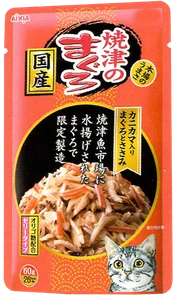 Пауч для кошек AIXIA Yaizu-no-Maguro, тунец, куриное филе и крабовое мясо в желе 4571104715689