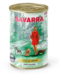 Консервы Savarra для собак с уткой, рисом и горохом 5655001