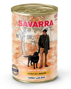 Консервы Savarra для собак с индейкой, рисом и морковью 5655002