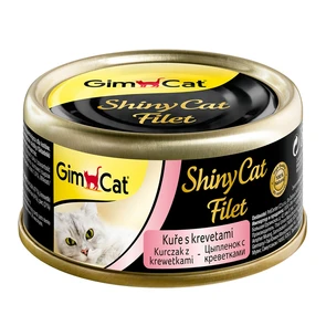Консервы GimCat ShinyCat Filet для кошек из цыпленка с креветками в бульоне