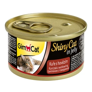 Консервы GimCat ShinyCat для кошек из цыпленка с говядиной в желе