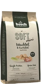 {{photo.Alt || photo.Description || 'Беззерновой полувлажный корм Bosch Soft Mini для взрослых собак малых пород с перепелкой и бататом Mini Quial Potato'}}