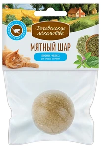 {{photo.Alt || photo.Description || 'Игрушка-лакомство для кошек Мятный шар с лимонником и мелиссой Деревенские лакомства диаметр 3,5 см'}}
