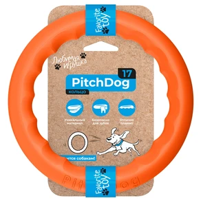 Игрушка для собак PitchDog - кольцо для аппортировки диаметр 17 см оранжевое