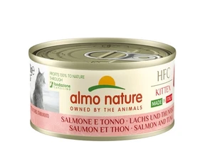 Полнорационные консервы ALMO NATURE для котят с лососем и тунцом Итальянские рецепты (HFC - Complete Kitten Salmon and Tuna)