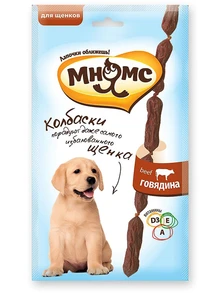 {{photo.Alt || photo.Description || 'Лакомство для собак Мнямс мягкие колбаски с говядиной для щенков'}}