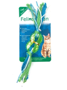 Игрушка для кошек Feline Clean Dental Колечко прорезыватель с лентами, резина WB23540