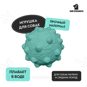 {{photo.Alt || photo.Description || 'Мяч "с шипами" для собак средних и крупных пород Mr.Kranch неоновый голубой 8 см'}}
