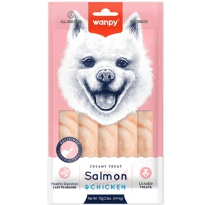 {{photo.Alt || photo.Description || 'Крем лакомство WANPY DOG для собак нежное пюре из лосося и курицы Creamy Snack for Dogs Salmon &amp; Chicken'}}