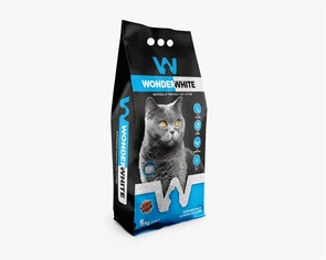 Комкующийся наполнитель Wonder White Carbon effect LONG HAIR c активированным углем для длинношерстных кошек WNWLH-001-2