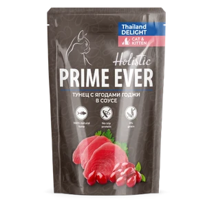 Пауч Prime Ever Holistic для котят и кошек тунец с ягодами годжи в соусе ЦБ-00056485