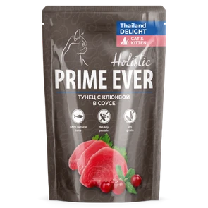 Пауч Prime Ever Holistic для котят и кошек тунец с клюквой в соусе ЦБ-00056483