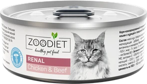 Консервы для кошек ZooDiet с курицей и говядиной для поддержания функции почек Renal Chicken/Beef. Срок 23.08.2027 818201001