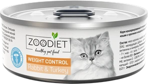 {{photo.Alt || photo.Description || 'Консервы для кошек ZooDiet с кроликом индейкой для контроля веса Weight Management Rabbit/Turkey. Срок 22.07.2027'}}