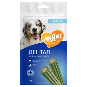 {{photo.Alt || photo.Description || 'Лакомство для чистки зубов для собак всех пород Мнямс DENTAL "Зубные палочки" с хлорофиллом'}}