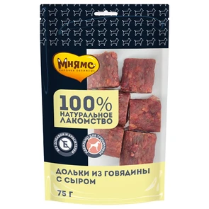 {{photo.Alt || photo.Description || 'Лакомство для собак Мнямс Дольки из говядины с сыром'}}