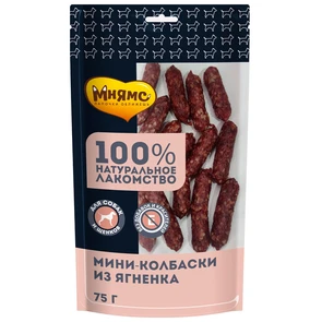 {{photo.Alt || photo.Description || 'Лакомство для собак Мнямс Мини-колбаски из ягненка'}}